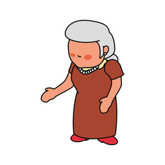 grandmother faceless elder person vector icon illustration