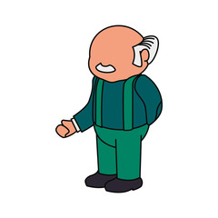 adult male avatar elder faceless vector icon illustration