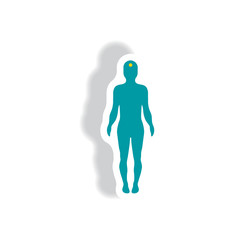 stylish icon in paper sticker style body stroke