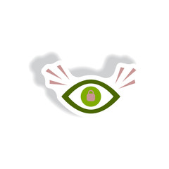 stylish icon in paper sticker style eye problems