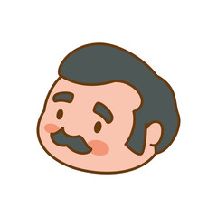 adult male avatar elder head vector icon illustration