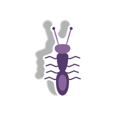 stylish icon in paper sticker style ant insect