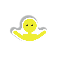 stylish icon in paper sticker style man swimmer