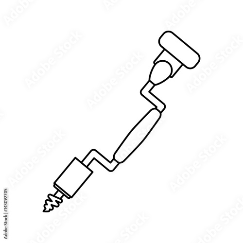 "brace and bits carpentry tool vector icon illustration" Imagens e