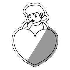 grandmother elder heart love vector icon illustration graphic design