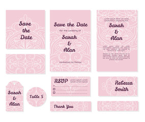 wedding invitation floral template collection