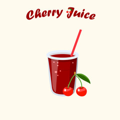 Vector cherry juice