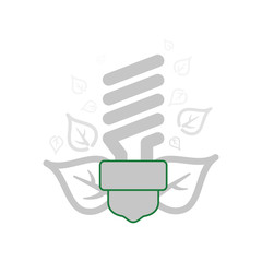 light bulb eco fluorescent vector icon illustration graphic design