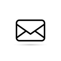 Envelope icon outline isolated on white background. Mail symbol. Vector.