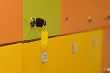 lockers colorful with key