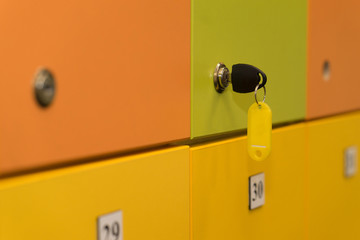 lockers colorful with key