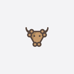 Minimalism triangular logo cow