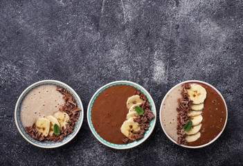 Banana and chocolate smoothie bowl