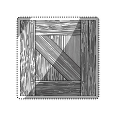 Obraz premium box wooden wood planks vector icon illustration