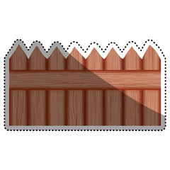 fence wooden wood planks vector icon illustration