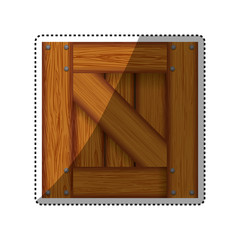 box wooden wood planks vector icon illustration