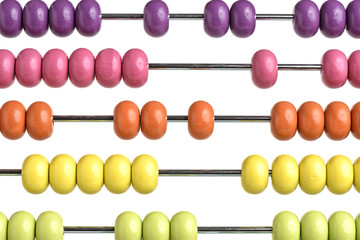 Close up abacus isolated on white background