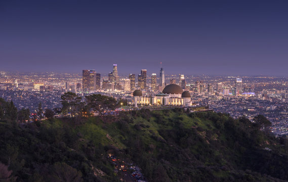 Griffith Observatory and downtown Los Angeles at night