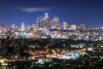 Keuken spatwand met foto Downtown Cityscape Los Angeles at nigth © chones