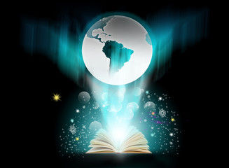Magic book with light effect