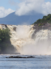 Golondrina falls in the lagoon of Canaima national park - Venezuela, Latin America