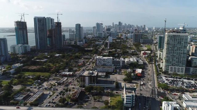 Aerial video Biscayne Boulevard miami
