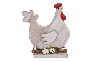 Easter hen on a white background