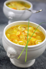 Vegetable crab sticks soup