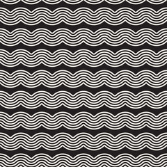 Seamless wavy lines pattern. Repeating vector texture. Stylish stripes background. Contemporary graphics with parallel waves.