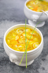 Vegetable crab sticks soup