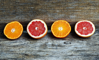 Gesunde Früchte - Grapefruit und Orangen