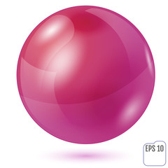 Obraz premium Illustration of red sphere isolated on white background. Vector illustration