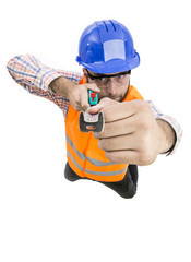 Man worker with big head