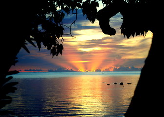 Fiery sunset streaks  A gorgeous sunset in Saipan, Northern Mariana Islands