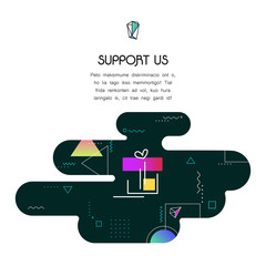 Banner Template with Donation and Support Us icon and text