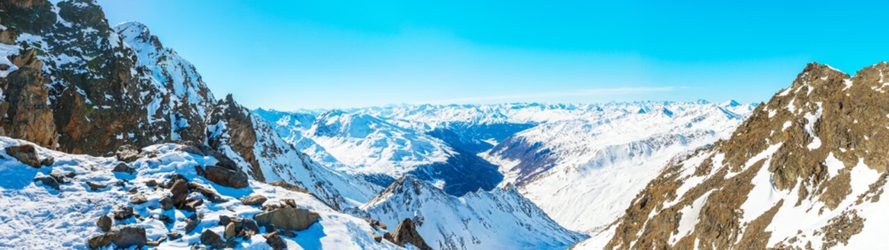 Austria Tirol Serfaus XXL Panorama Gipfel Schnee Alpen Furgler Kaunertal Gletscher &Ouml;sterreich