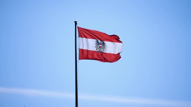 Flag of Austria in the wind, 4K
