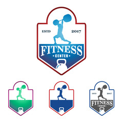 Weightlifting Fitness Gym Vector Logo Template