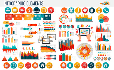 Business and shopping infographics template. Vector. 