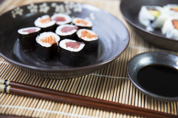 Tuna and Salmon Maki Rolls