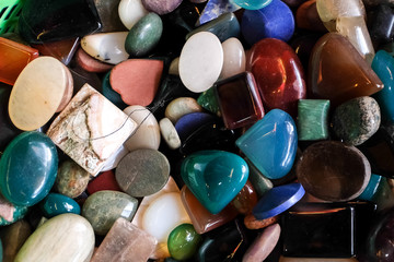 Gemstones closeup on the market