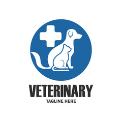 veterinary logo with text space for your slogan / tagline, vector illustration