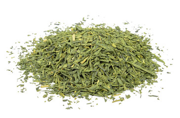 Fototapeta na wymiar Dry tea leaf isolated on the white background