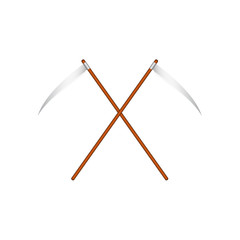 Two crossed scythes
