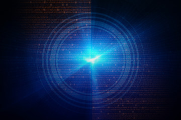 blue circular glow wave. scifi or game background.