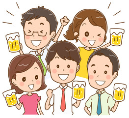 乾杯する男女のイラスト © よぴんこ（yopinco）