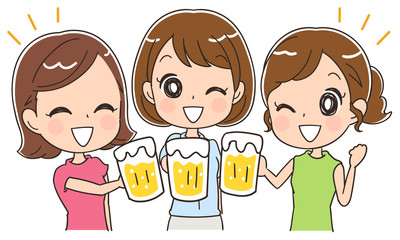女子会のイラスト