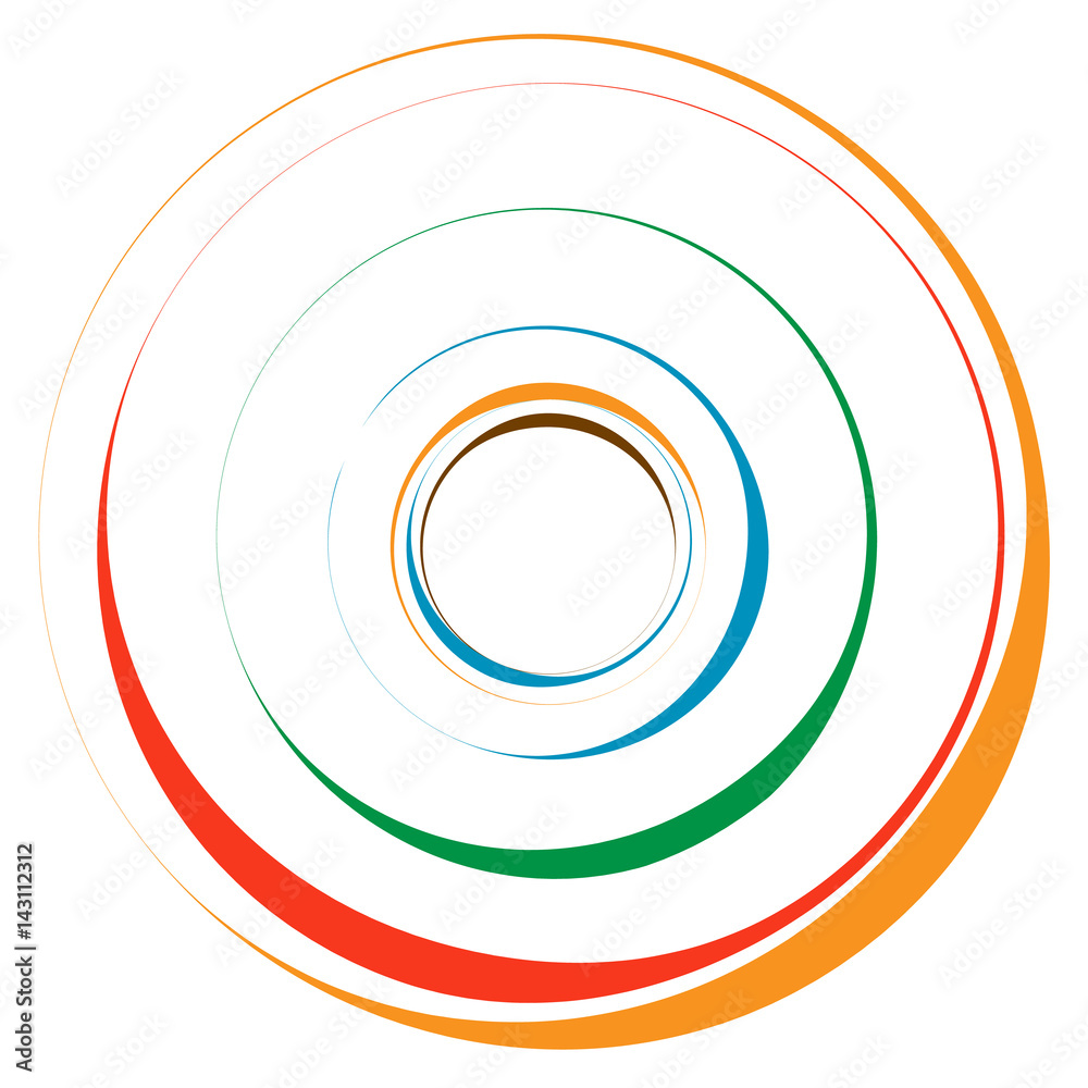 Poster Concentric circle, rings. Suitable as an abstract design element, decorative element or background pattern