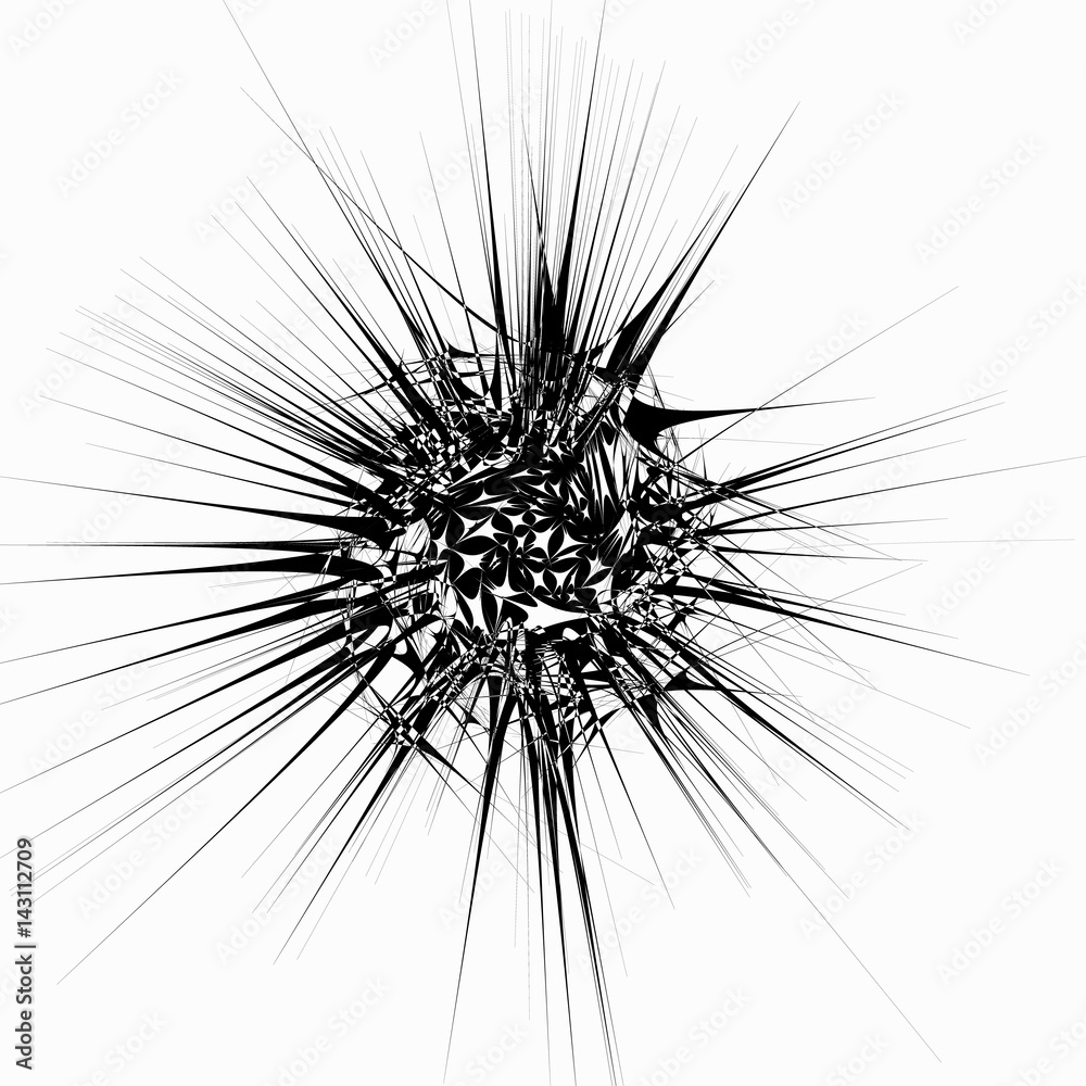 Poster edgy abstract geometric shape. unusual distorted element. geometric art
