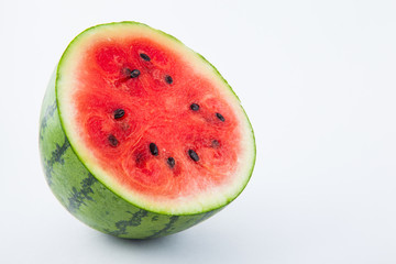 Watermelon (Citrullus lanatus) on white background